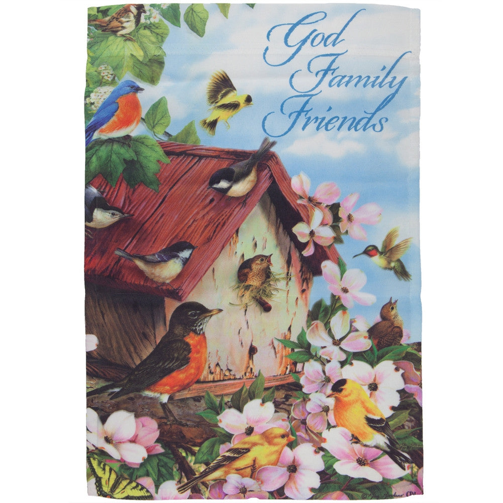 Songbirds Sitting in Flowers Mini Flag Flags Animalworld