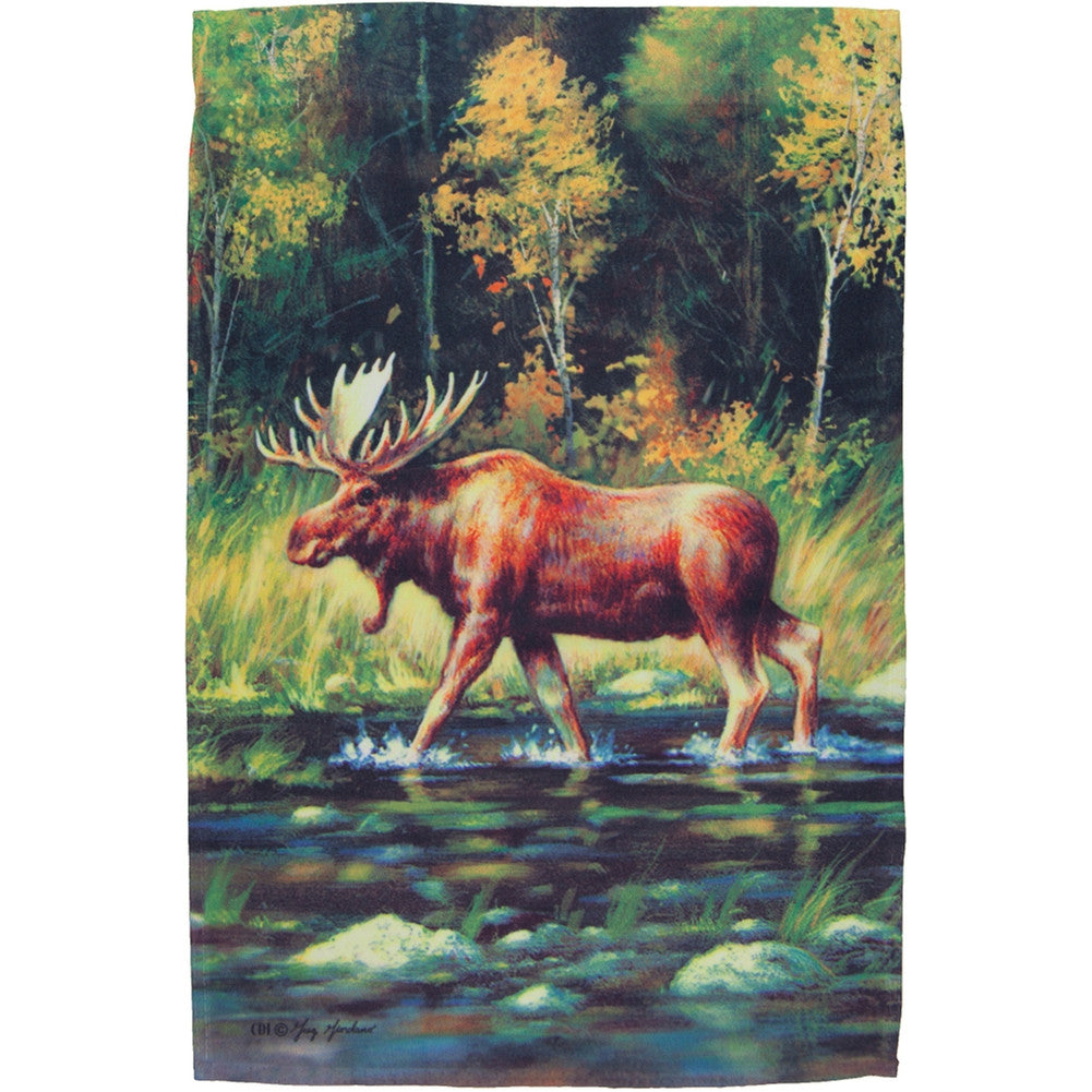 Moose Wading in the Water Mini Flag Flags Animalworld