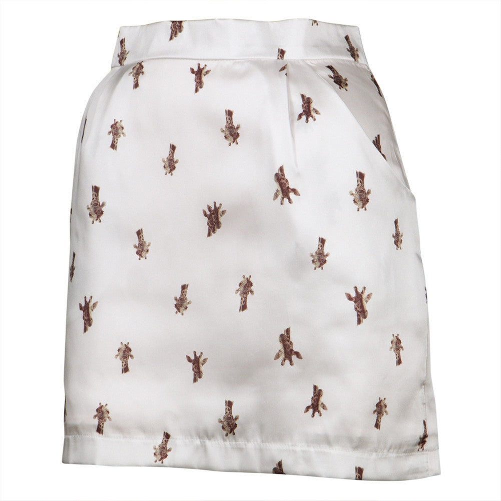 Giraffe Print Women's Pocket Skirt Skirts Animalworld