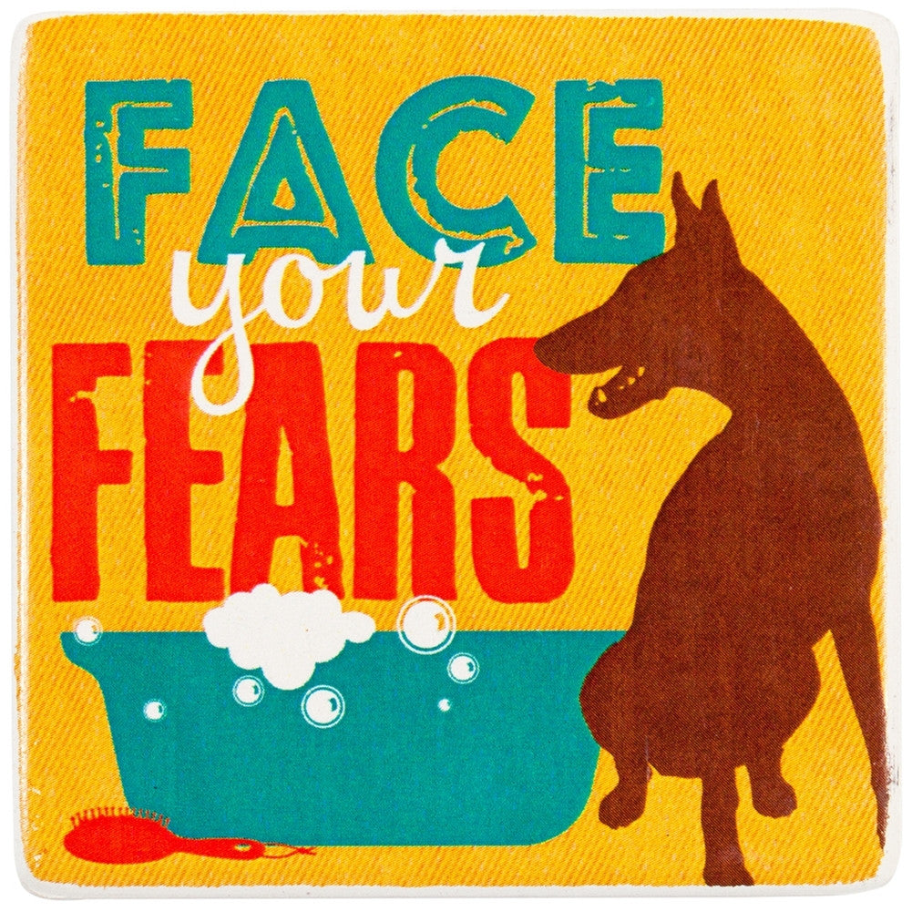 Dog Face Your Fears Ceramic Refrigerator Magnet Refrigerator Magnets AnimalWorld