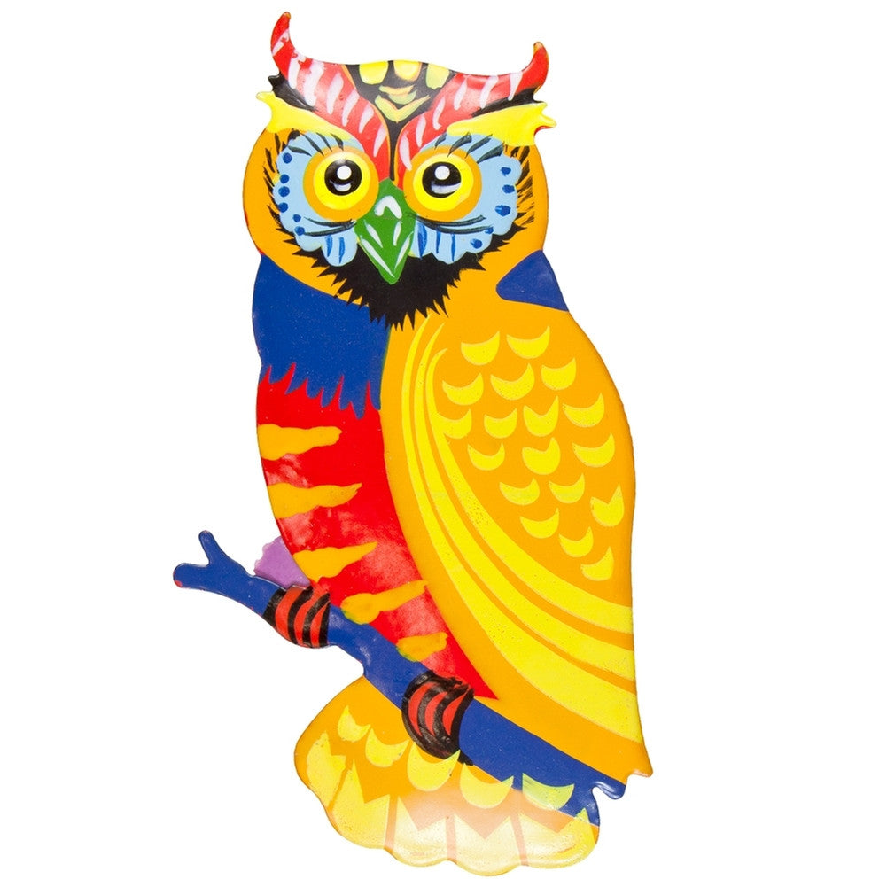 Yellow Owl Body Bobble Metal Magnet Refrigerator Magnets AnimalWorld