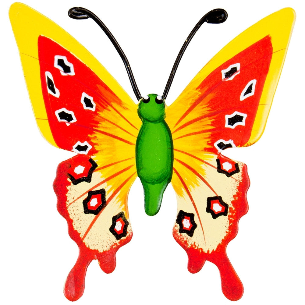 Yellow Butterfly Body Bobble Metal Magnet Refrigerator Magnets AnimalWorld