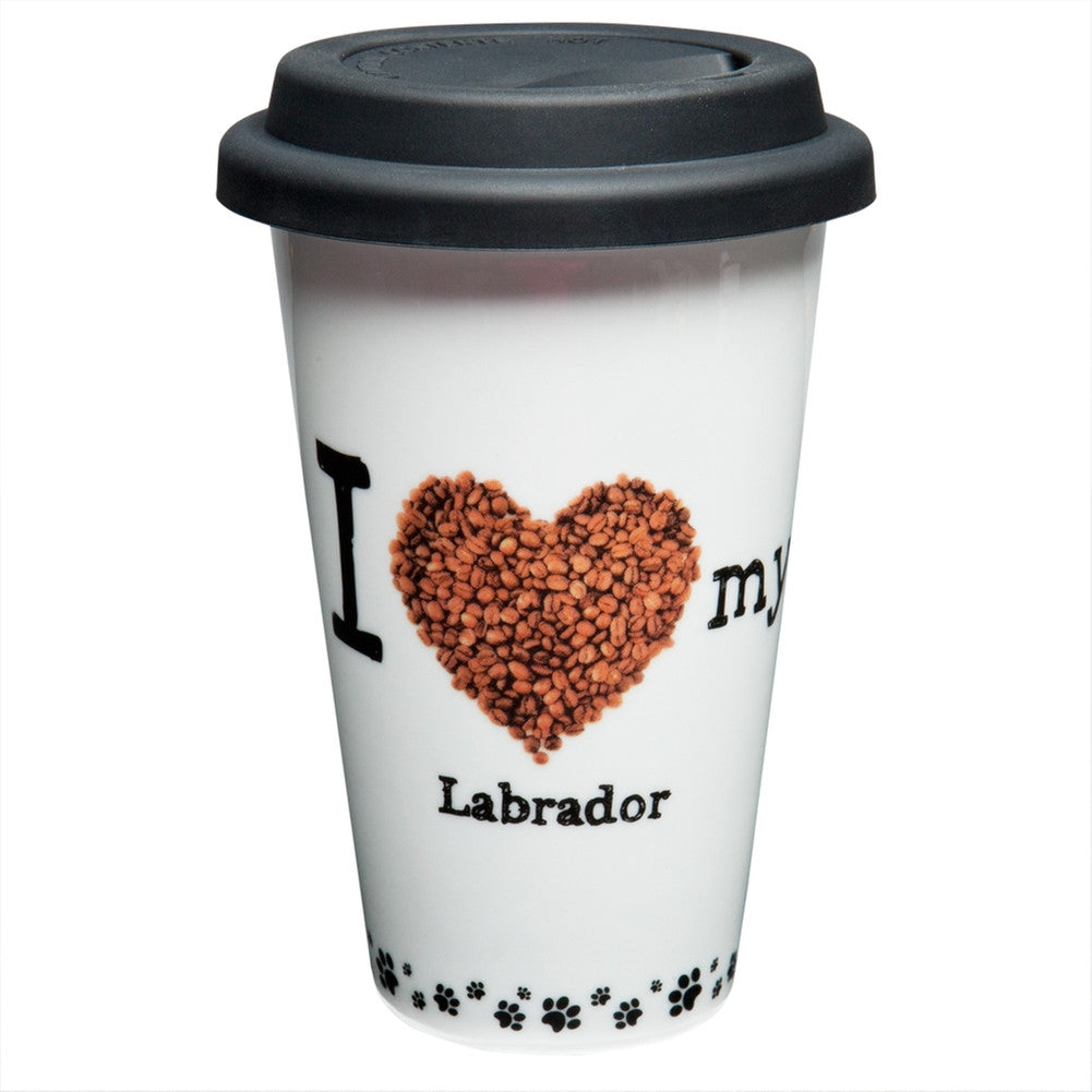 Black Labrador Profile Porcelain Mug Travel Mugs AnimalWorld