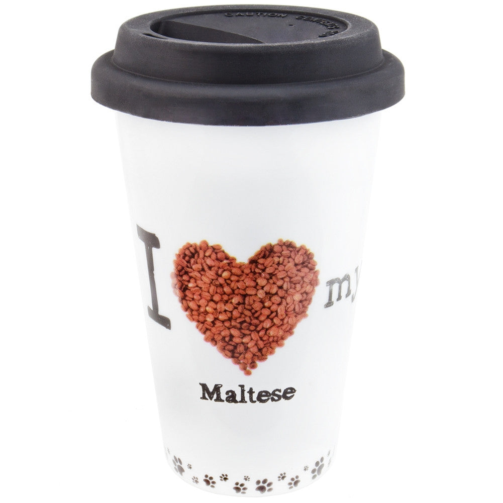 Maltese Profile Porcelain Mug Travel Mugs AnimalWorld