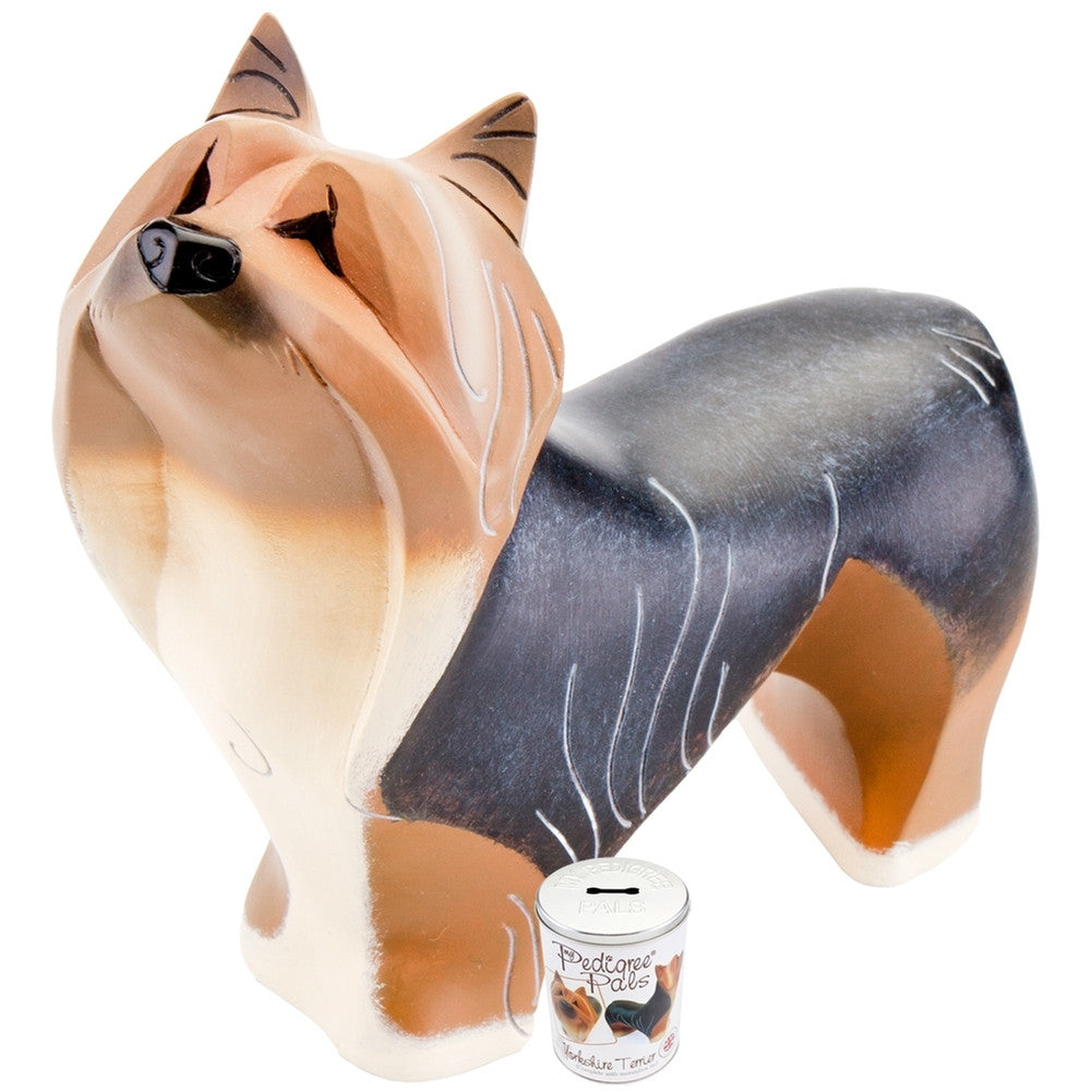 Yorkshire Terrier Figurine With Money Tin Box Figurines AnimalWorld