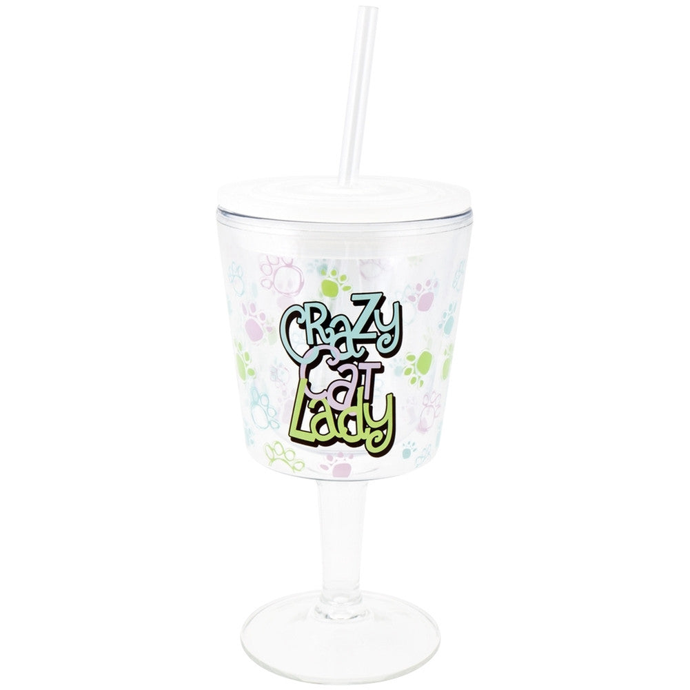 Cat Crazy Cat Lady Acrylic Goblet Goblets Animalworld