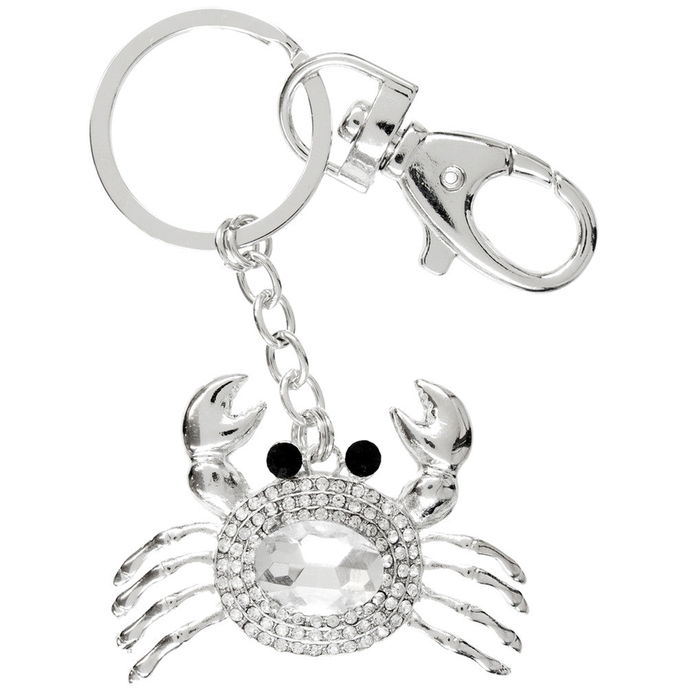 Crab Gemmed Body Claw Clip Keychain Keychains AnimalWorld