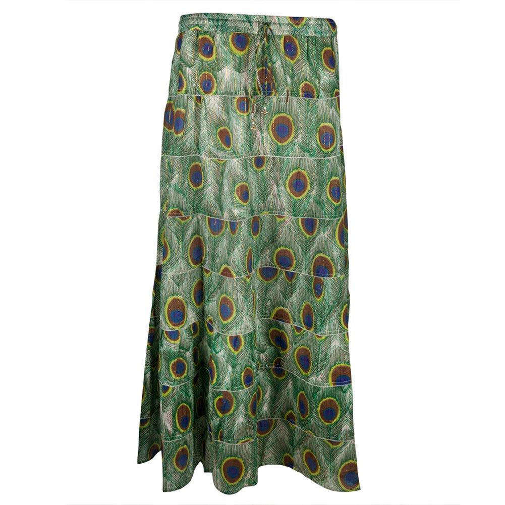 Peacock Feathers Women's Long Skirt Skirts Animalworld