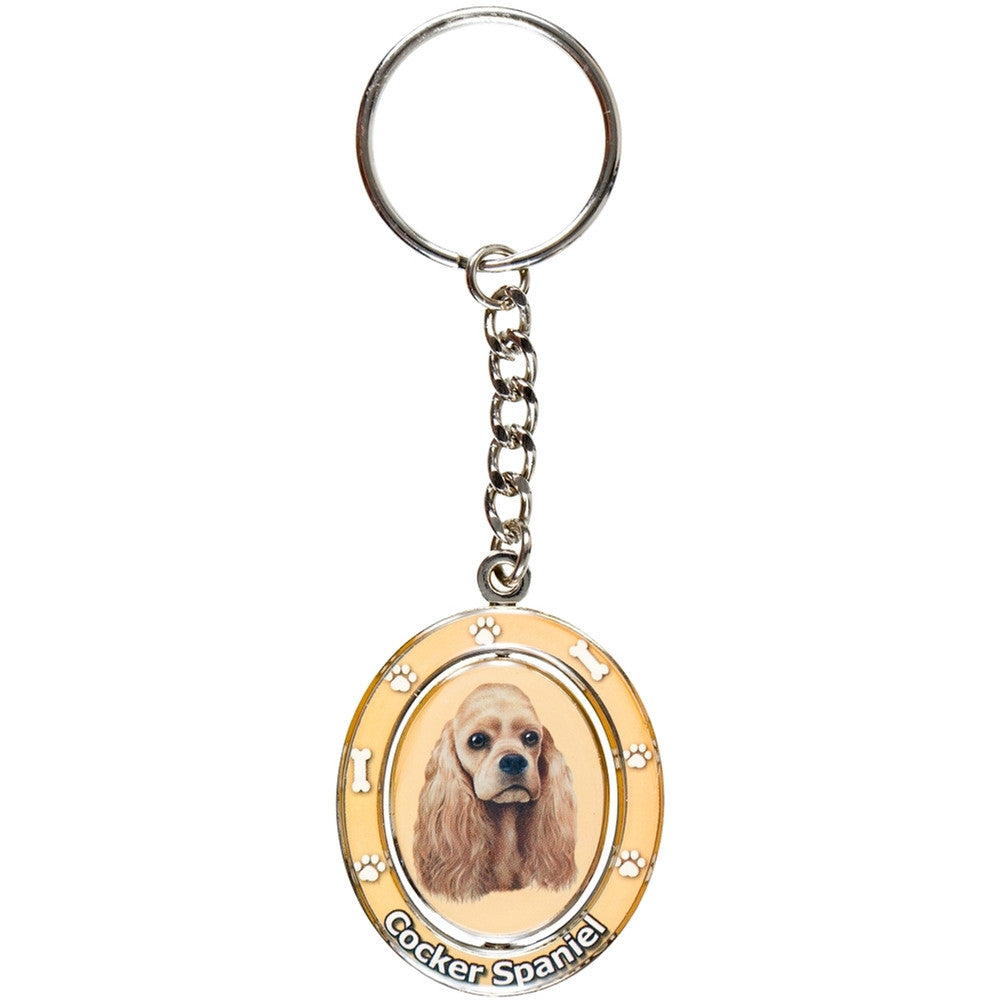 Cocker Spaniel Portrait Oval Metal Keychain Keychains AnimalWorld