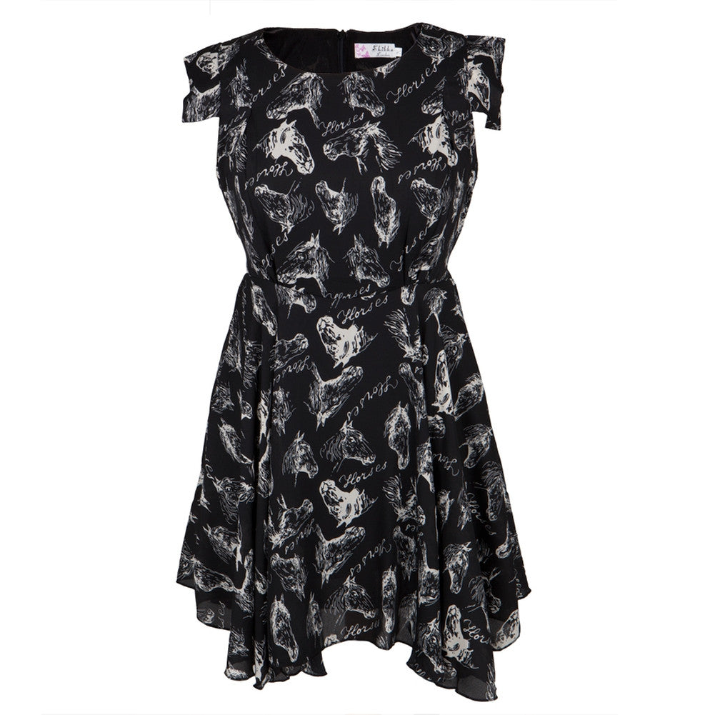 Horse Head Profiles All-Over Women's Dress Dresses Animalworld