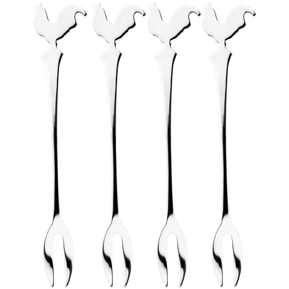 Rooster Body Set of Four Appetizer Picks Serving Forks AnimalWorld