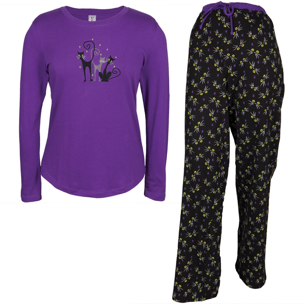 Midnight Feline Catty Women's Sleep Set Pajama Sets Animalworld