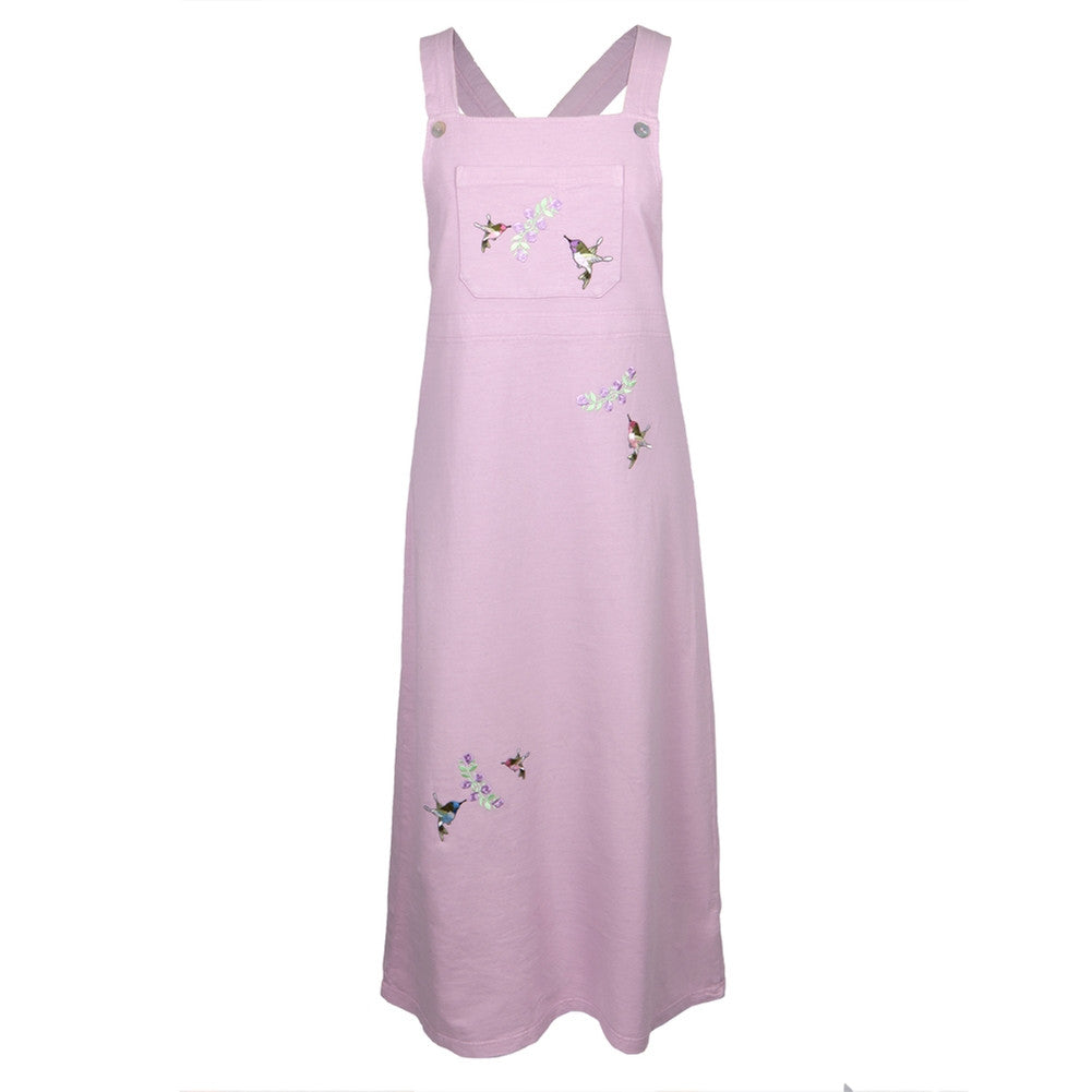 strapless open back dress Hummingbirds Lilac Women's Jumper Purple