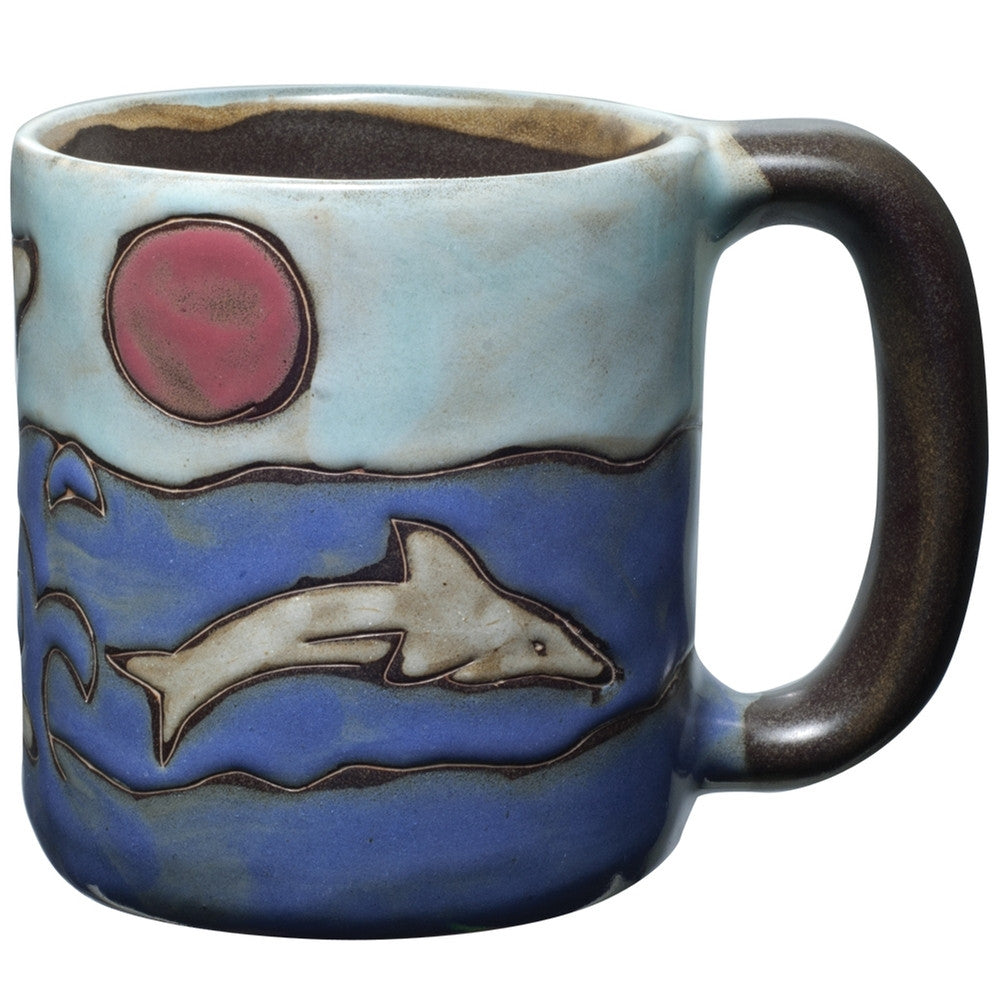 Dolphins Splashing Hand-Etched Mug Coffee Mugs Animalworld
