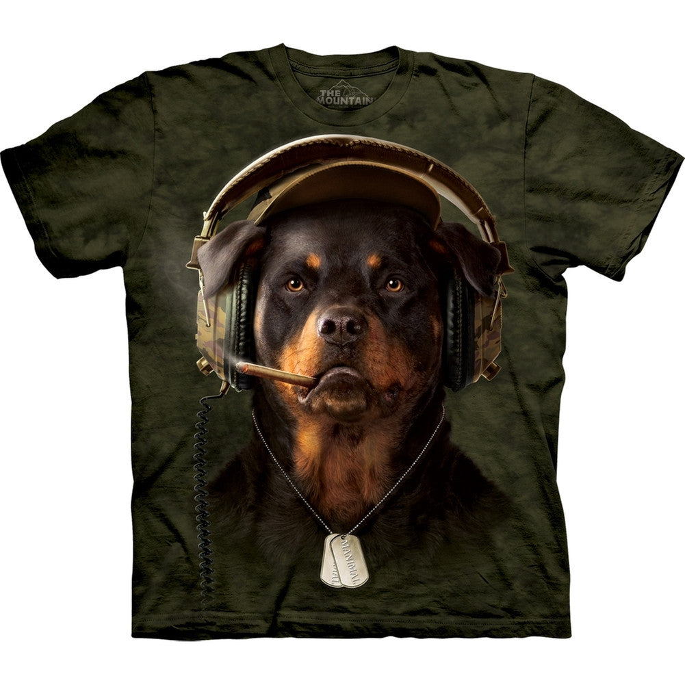 The Mountain - Rottweiler DJ Sarge Mens Tie-Dye T Shirt Men's T-Shirts Rottweiler SM Green
