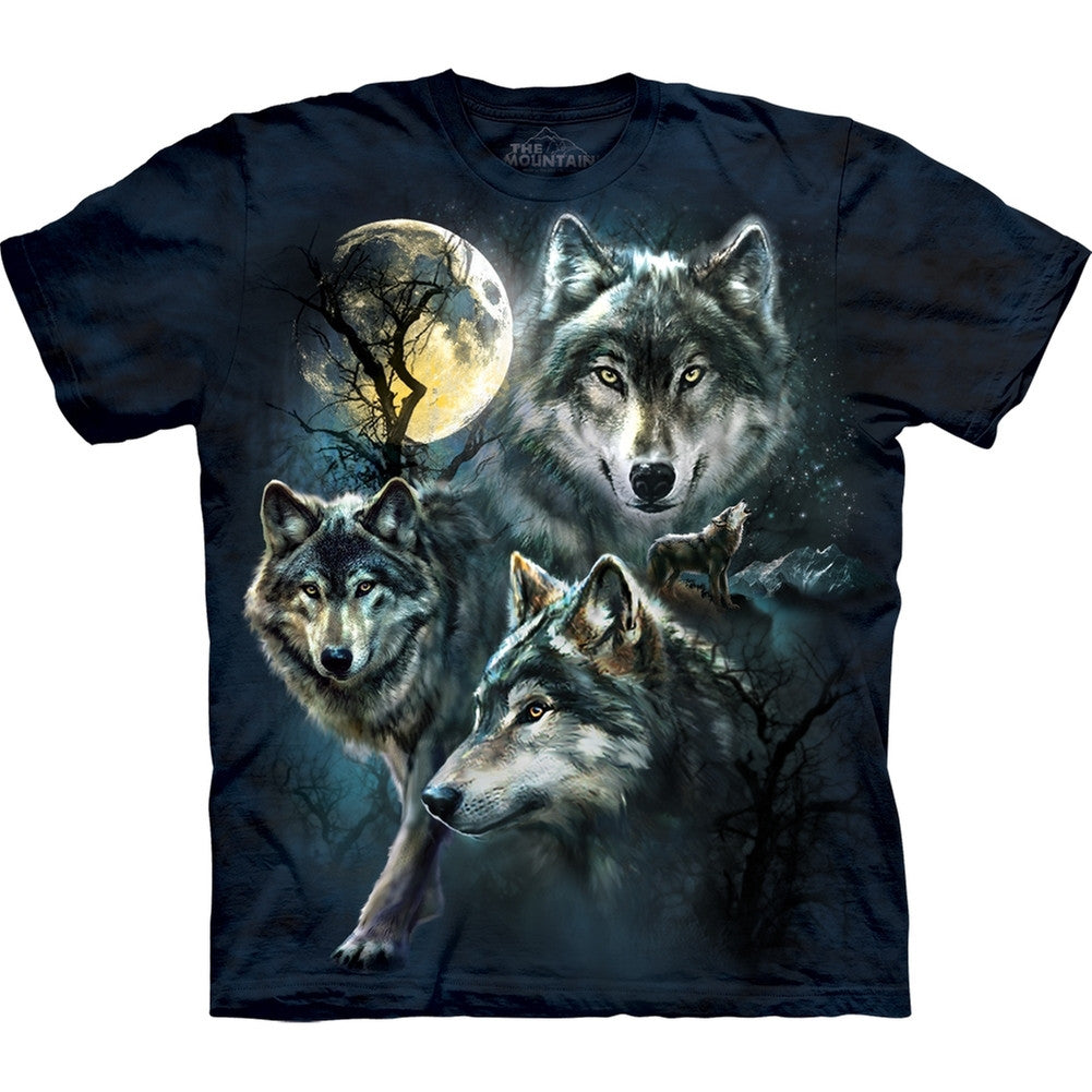 Wolves Moon Collage T-Shirt Men's T-Shirts Animalworld