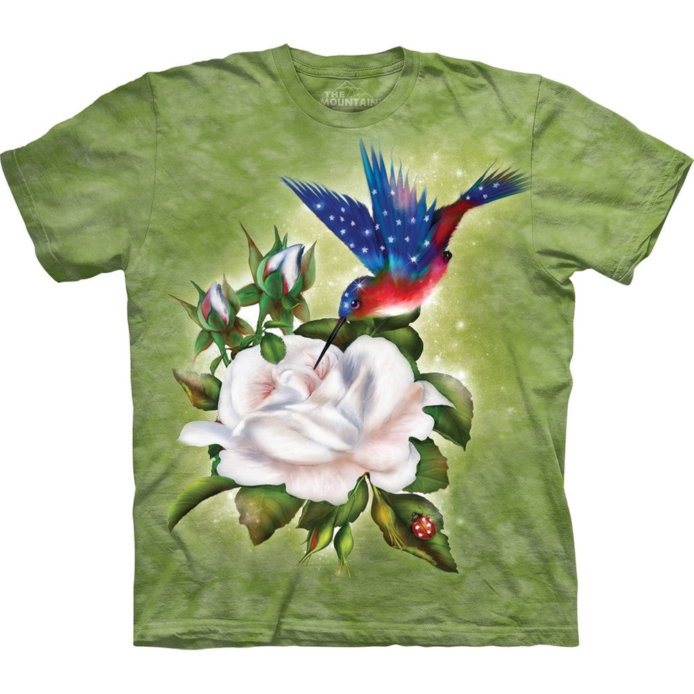 Hummingbird Star Spangled Flight Mens T-Shirt Men's T-Shirts The Mountain SM Green