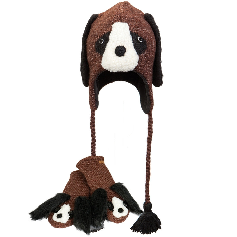 Dog Pilot Peruvian Knit Hat & Mittens Set Knit Hats Animalworld