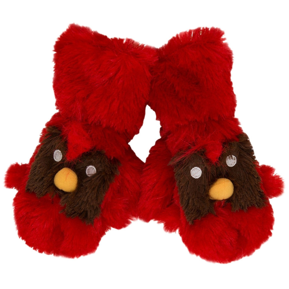 Cardinal Juvy Fuzzy Fleece Mittens Mittens Animalworld