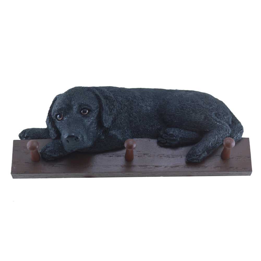 Black Labrador Dog Leash and Kitchen Holder Wall Hooks Animalworld