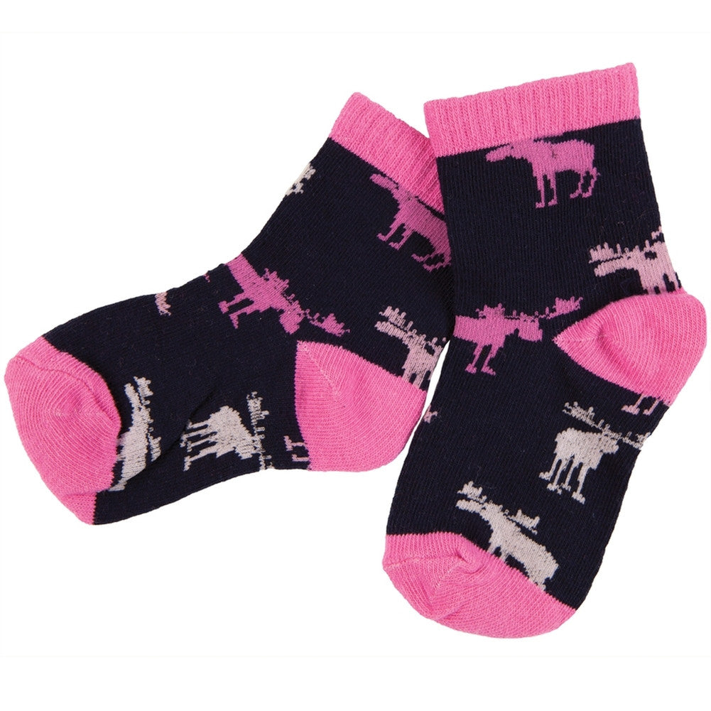 Moose Walking All-Over Kid's Crew Socks Socks Hatley Usa, Inc