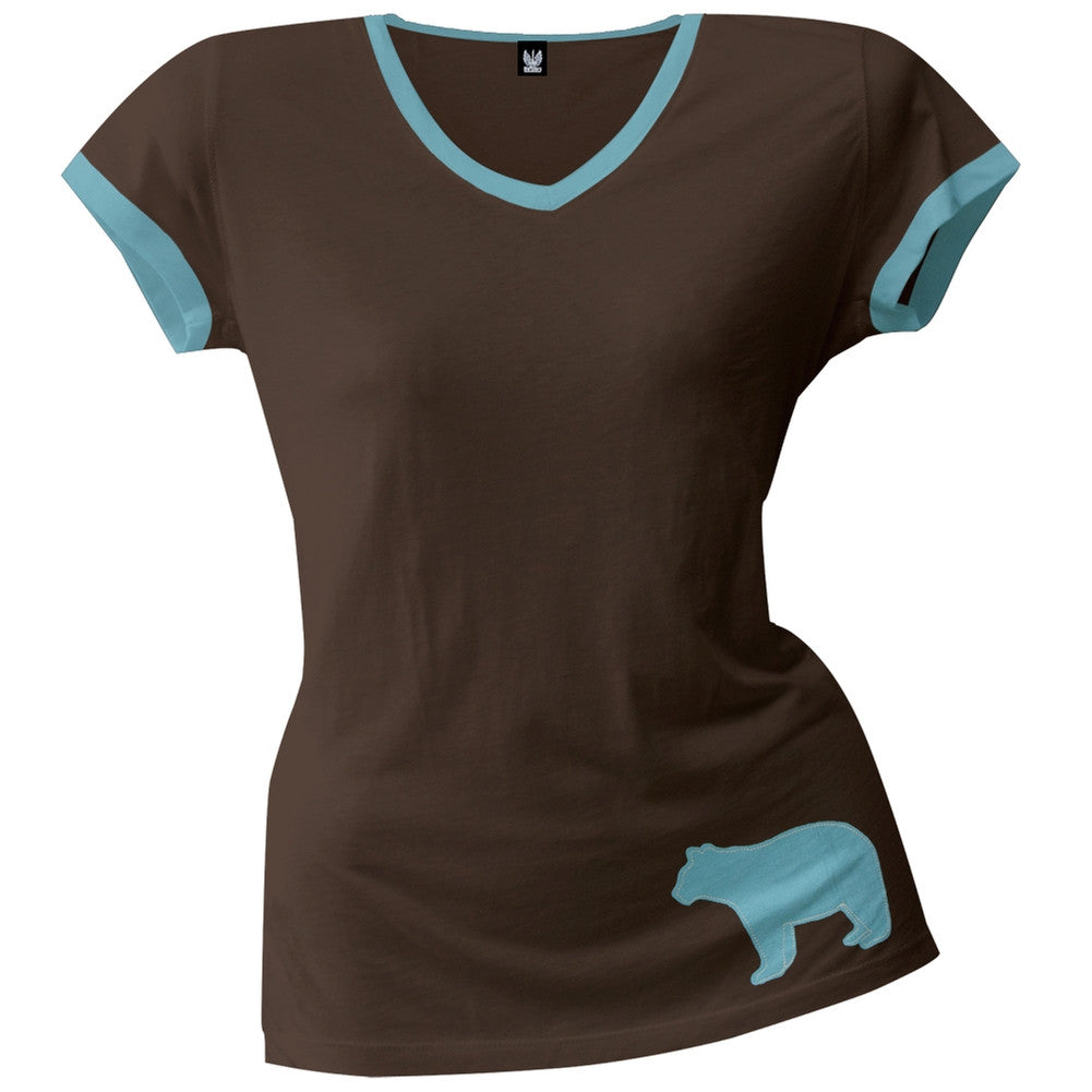 Blue Bear Women's V-Neck Pajama Ringer T-Shirt Sleepwear Tops Hatley Usa, Inc