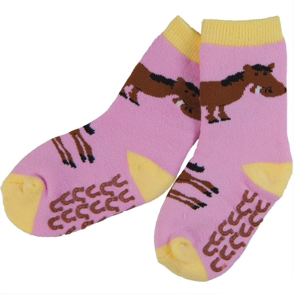 Horse & Shoes Infant Slipper Socks Socks Lazy One 12-24M