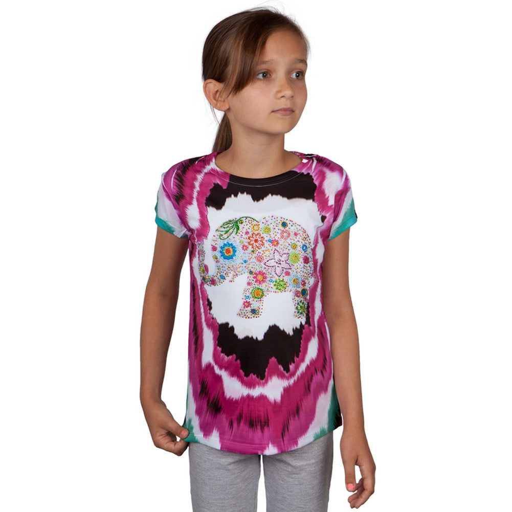 Floral Elephant Youth T-Shirt Youth T-Shirts Animalworld