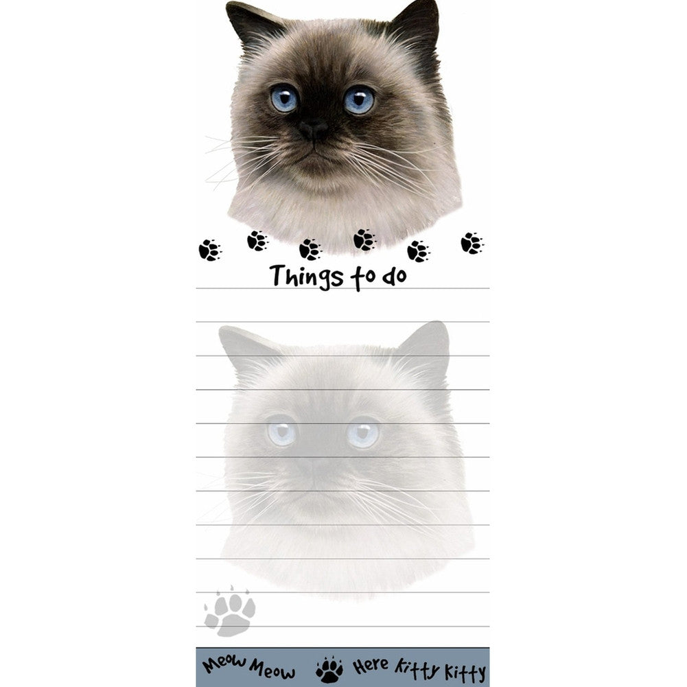 Himalayan Cat Tall Magnetic Notepad Note Pads Animalworld