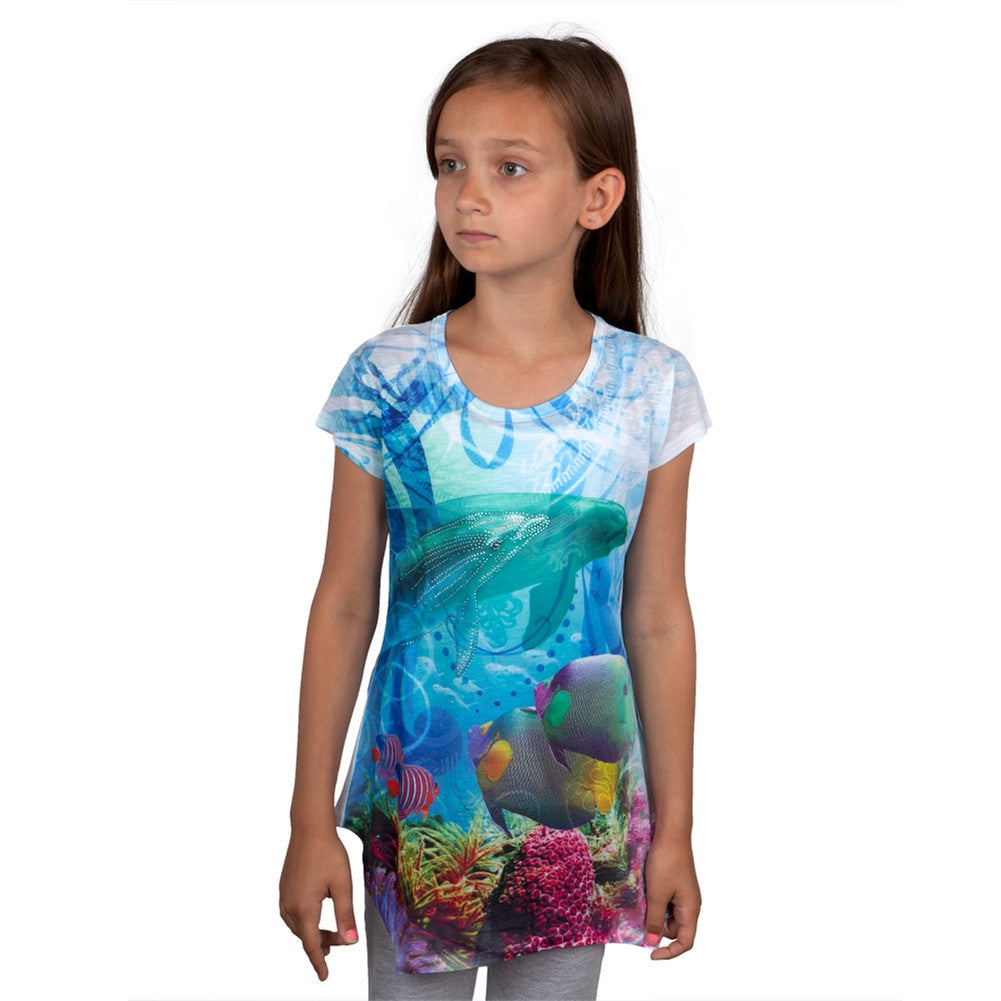 Dolphin Collage Girls Tunic Shirt Tank Tops Animalworld