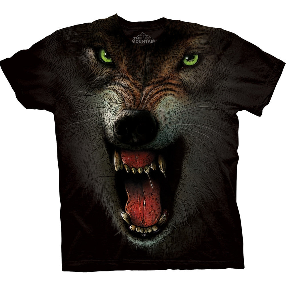 Wolf Close Up Fangs Kids T-Shirt Youth T-Shirts The Mountain