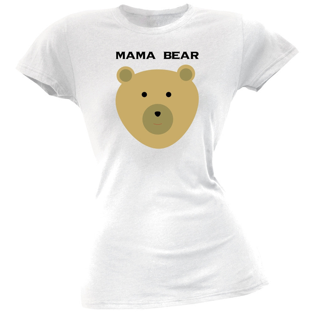 Mama Bear Face White Womens T-Shirt Women's T-Shirts Old Glory 2XL White