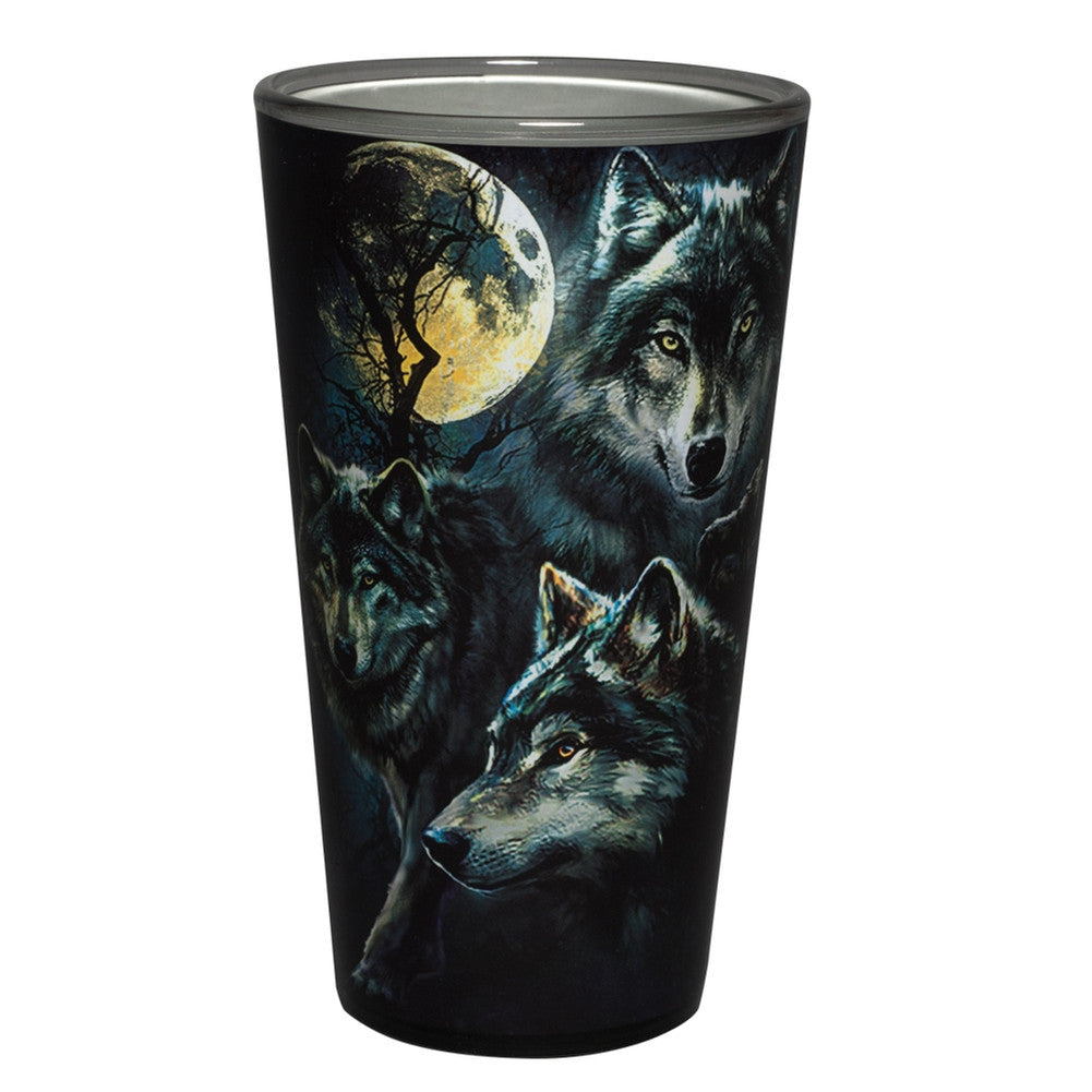 Moon Wolves Collage Pint Glass Pint Glasses Animalworld