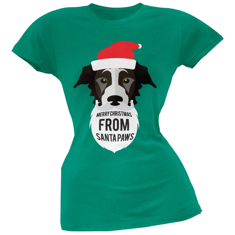 Black Dog Santa Juniors T-Shirt Juniors T-Shirts Old Glory