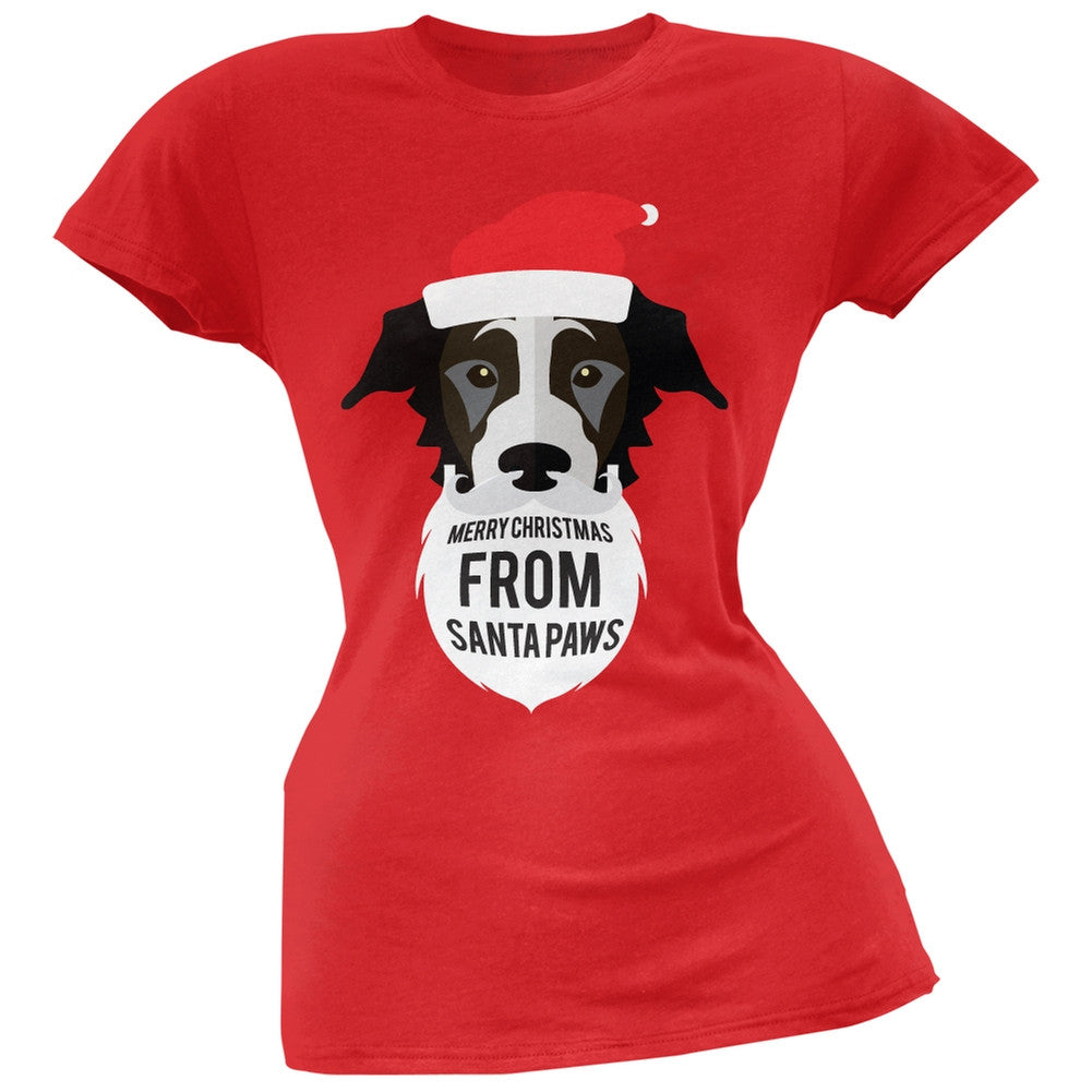 Black Dog Santa Juniors T-Shirt Juniors T-Shirts Old Glory
