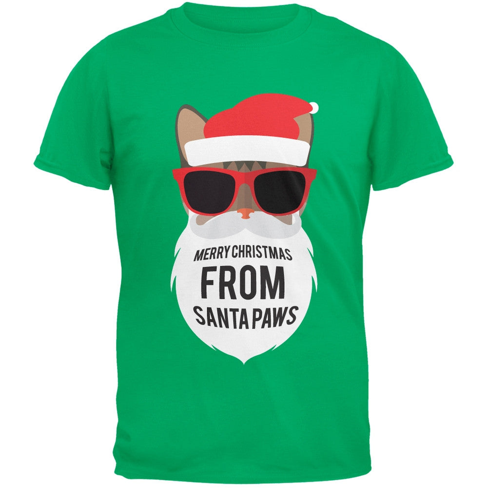 Cat Santa Ugly Christmas Sweater Green T-Shirt Men's T-Shirts Old Glory
