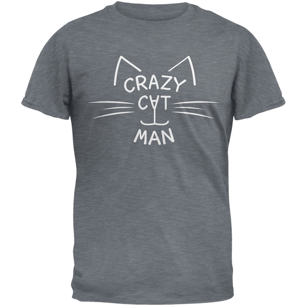 Crazy Cat Man Black T-Shirt Men's T-Shirts Old Glory