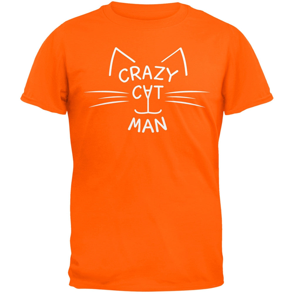 Crazy Cat Man Black T-Shirt Men's T-Shirts Old Glory