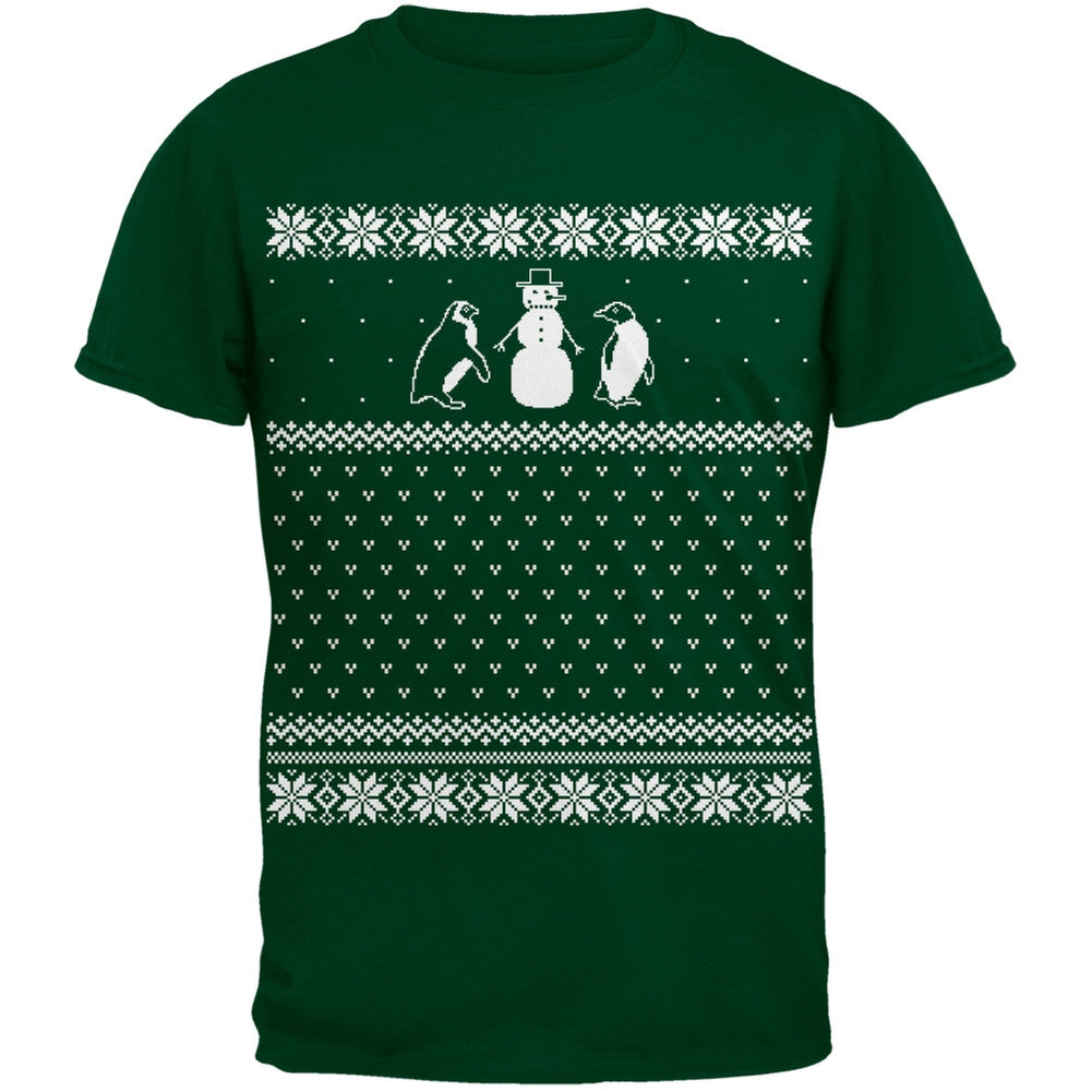 Penguins Ugly Christmas Sweater Red Youth T-Shirt Youth T-Shirts Old Glory