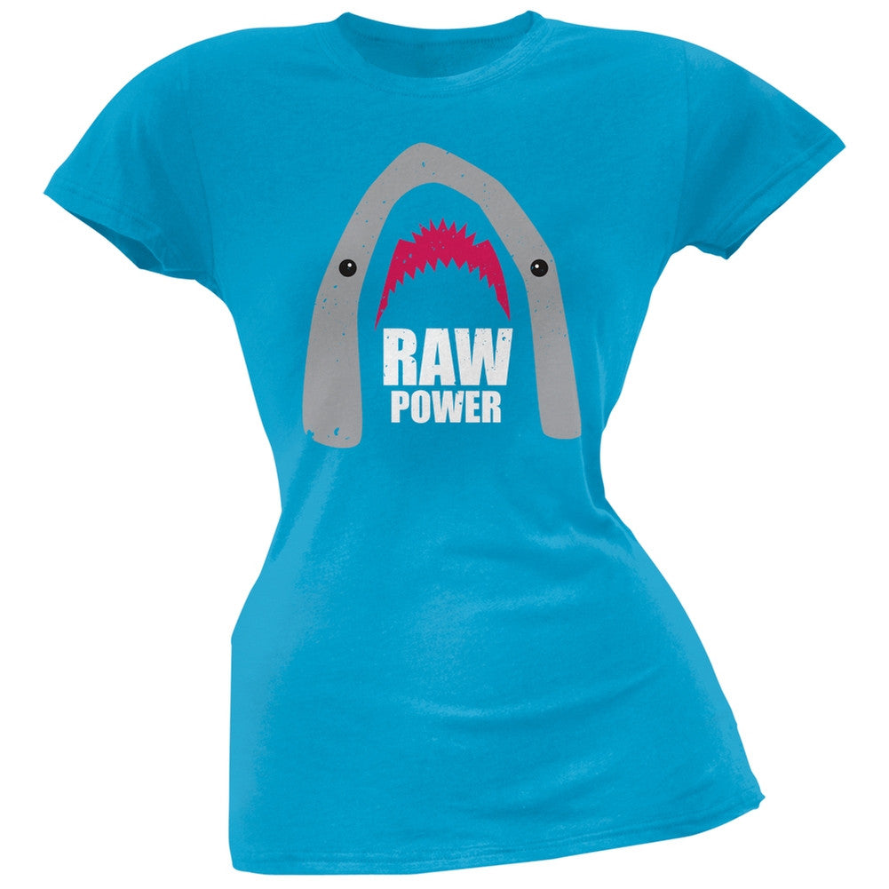 Shark Raw Power Black Juniors Soft T-Shirt Juniors T-Shirts Old Glory