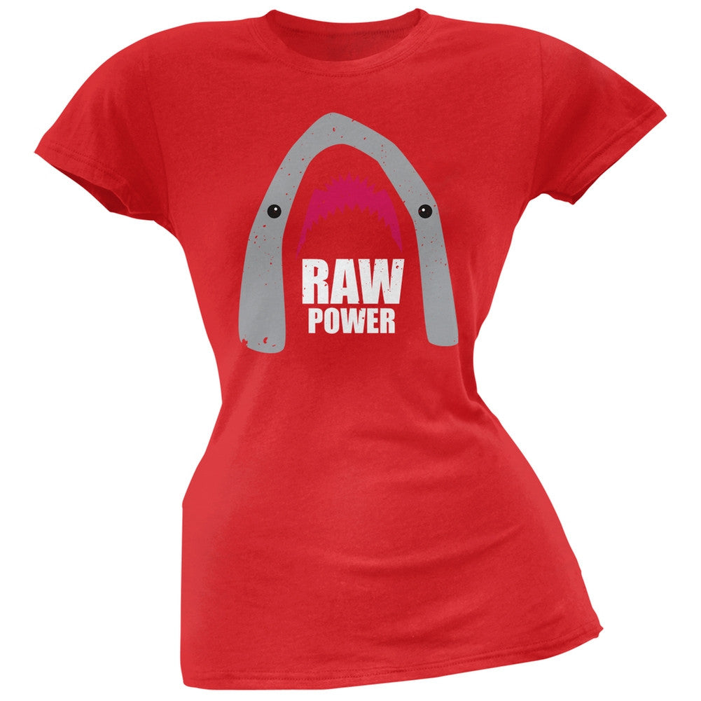 Shark Raw Power Black Juniors Soft T-Shirt Juniors T-Shirts Old Glory