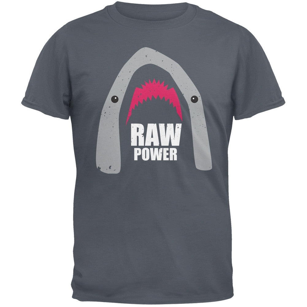Shark Raw Power Black Adult T-Shirt Men's T-Shirts Old Glory