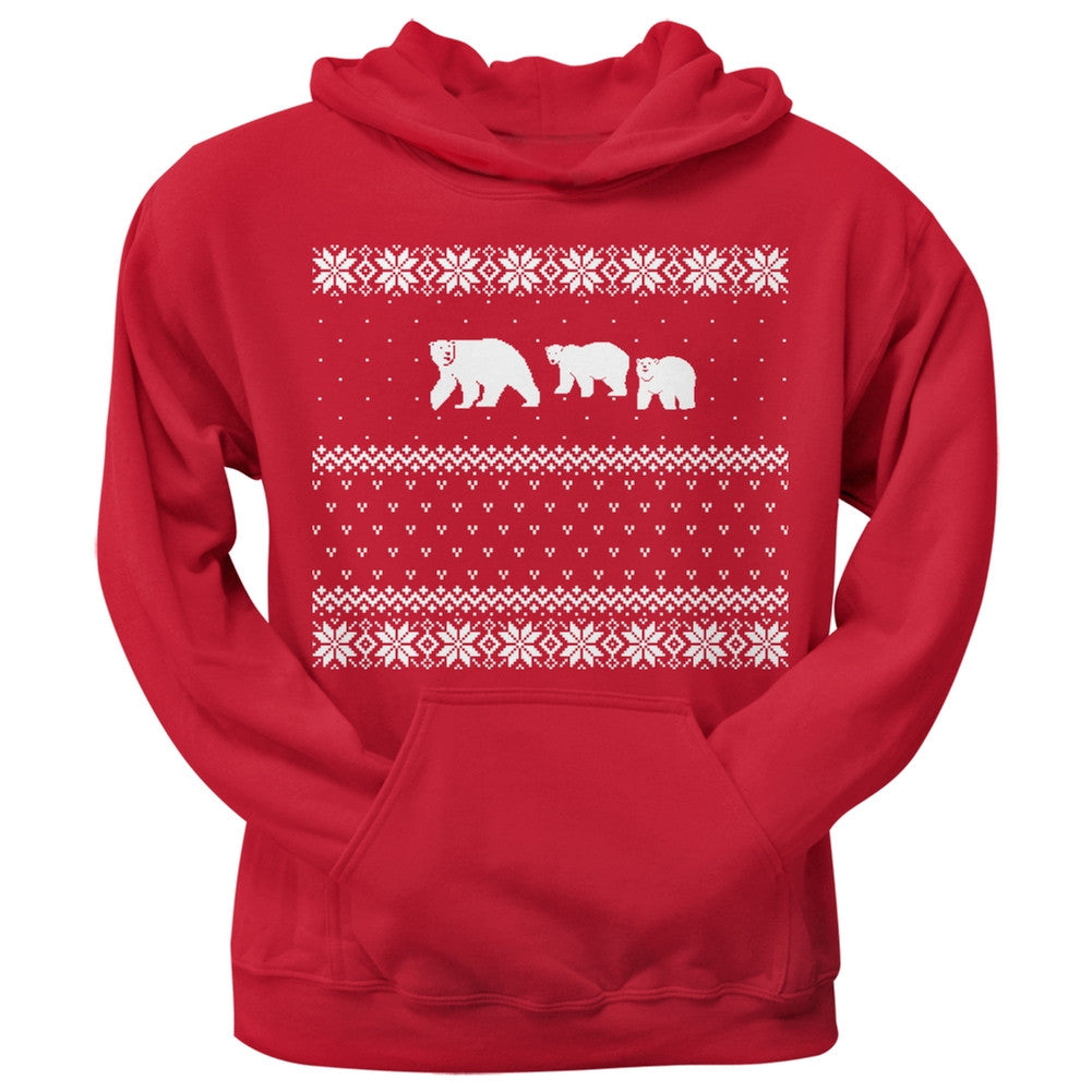 Polar Bears Ugly Christmas Sweater Red Adult Hoodie Sweatshirts Old Glory