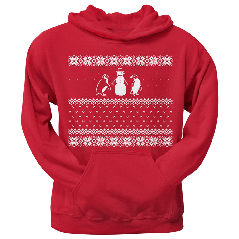 Penguins Ugly Christmas Sweater Red Adult Hoodie Sweatshirts Old Glory