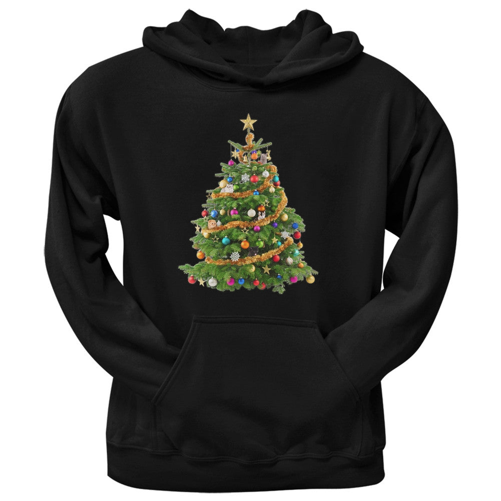 Cats In Christmas Tree Black Adult Hoodie Sweatshirts Old Glory