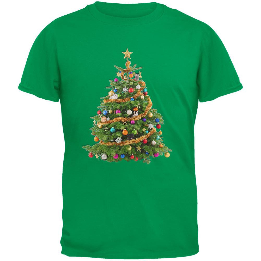Cats In Christmas Tree Black Youth T-Shirt Youth T-Shirts Old Glory