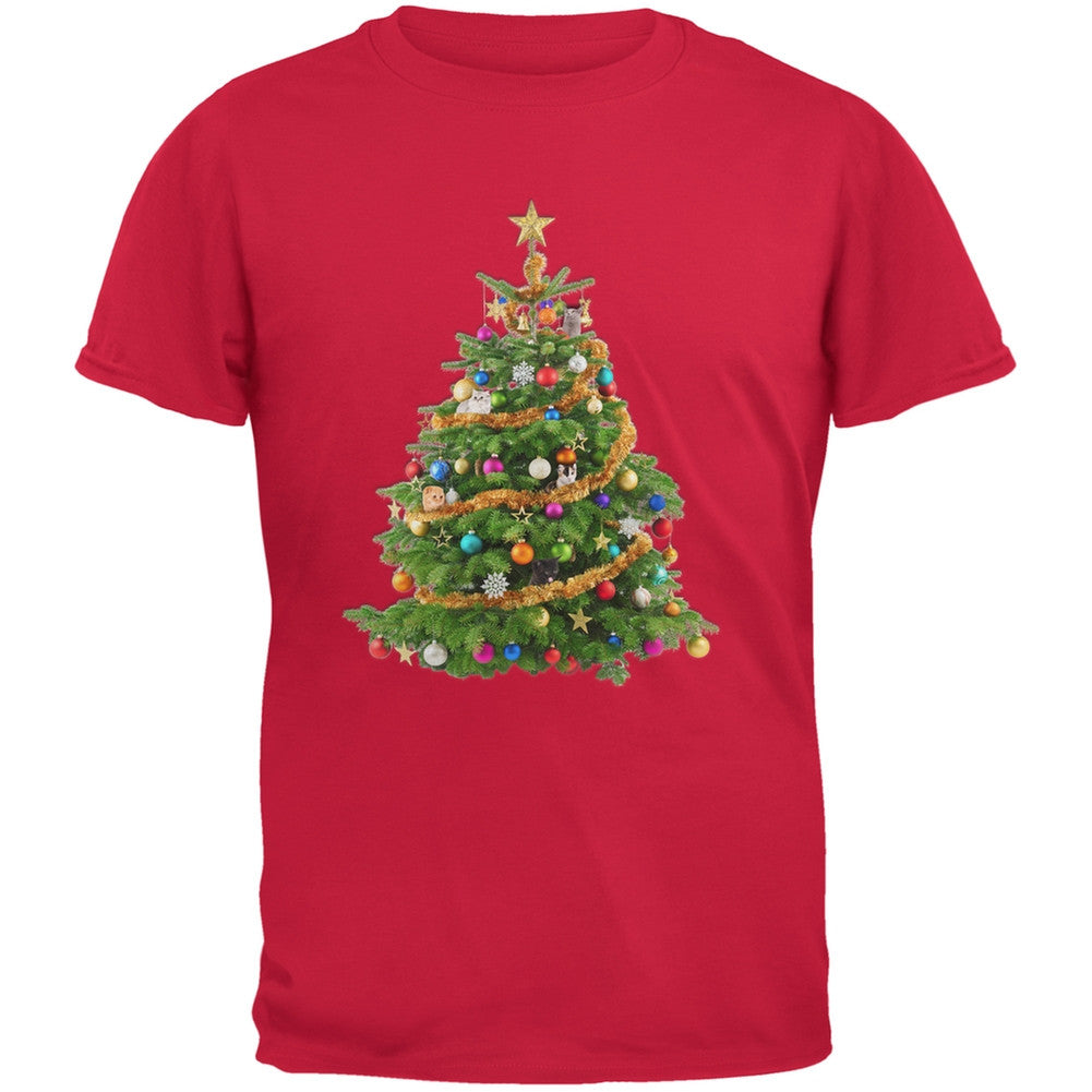 Cats In Christmas Tree Black Youth T-Shirt Youth T-Shirts Old Glory
