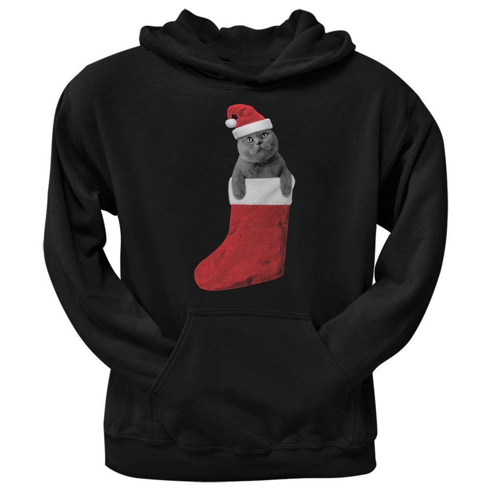 Christmas Stocking Cat Black Adult Hoodie Sweatshirts Old Glory