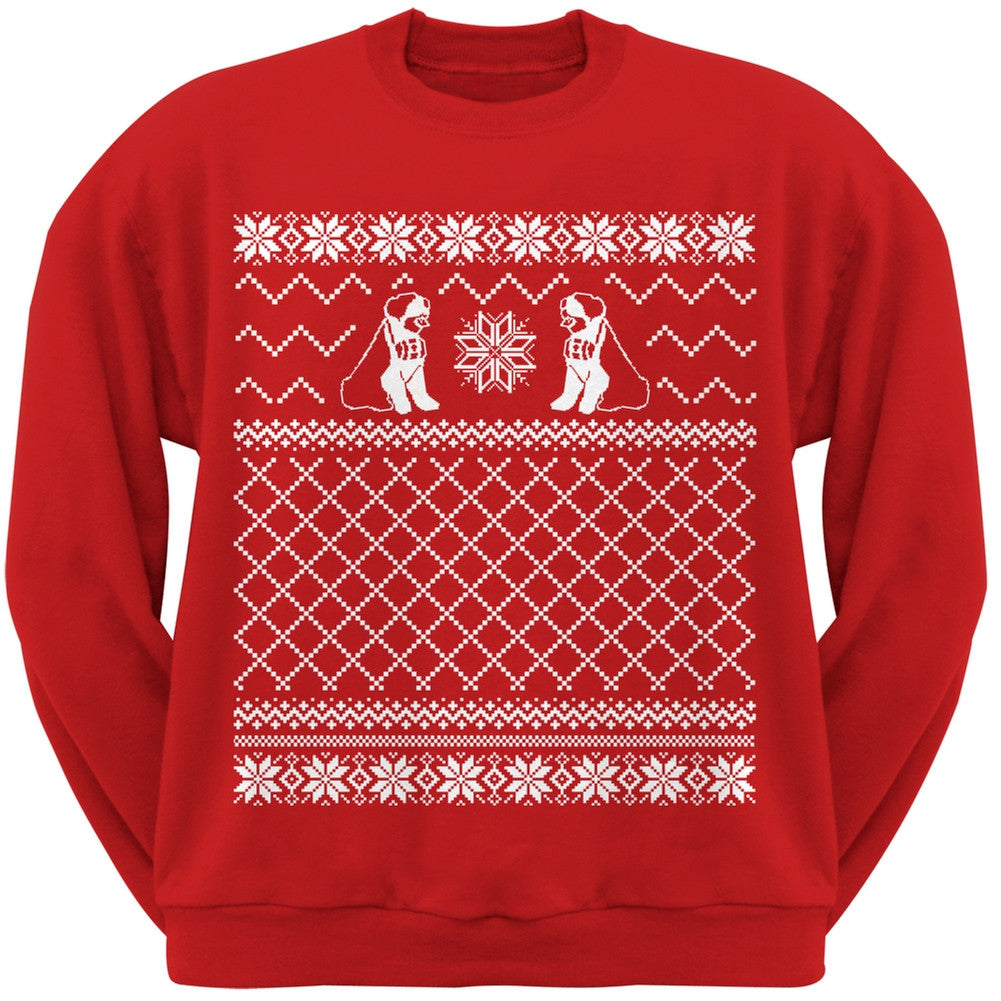Saint Bernard Ugly Christmas Sweater Red Crew Neck Sweatshirt Sweatshirts Old Glory