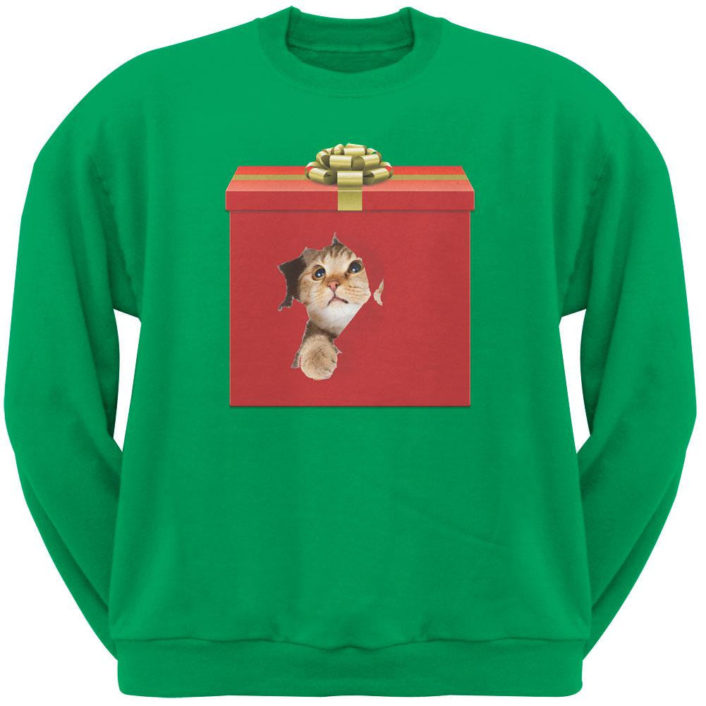 Christmas Present Cat Black Pullover Hoodie Sweatshirts Old Glory